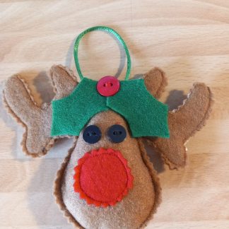 Mistletoe Rudolph Felt Tree Decoration