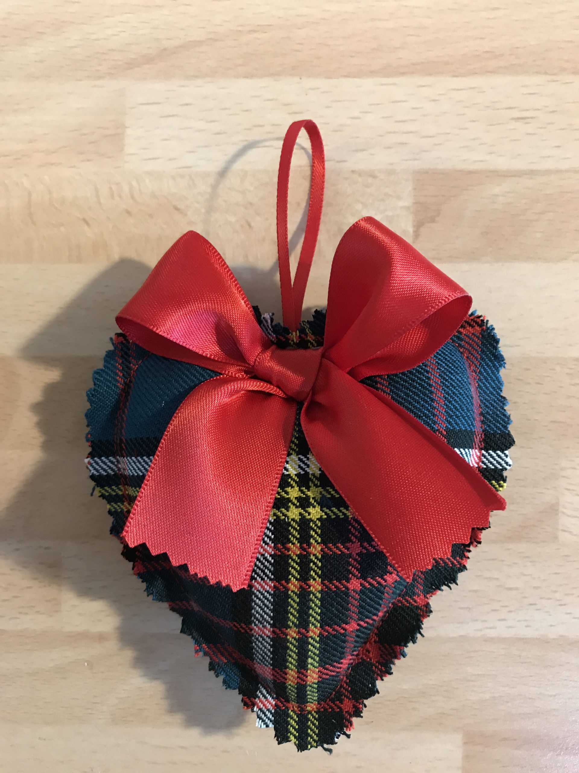 Anderson Tartan Lavender Loveheart Red Ribbon (Small)