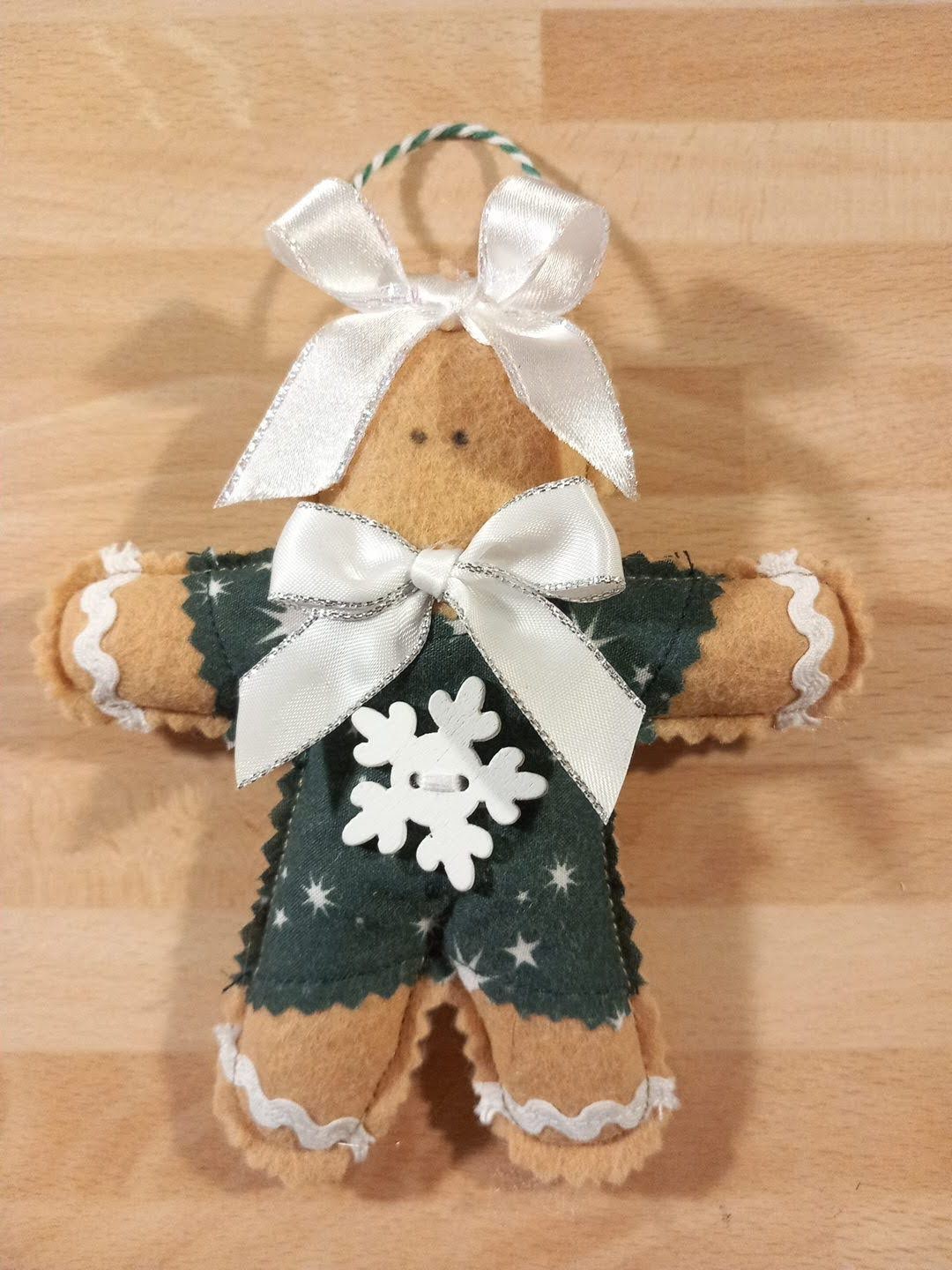 Mrs Green Snowflake Gingerbread Felt Tree Decoration