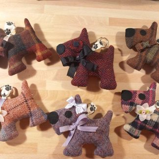 Harris Tweed/Pure Wool Dotty Dog Key Rings