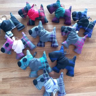 Mini Tartan Dotty Dog Keyrings