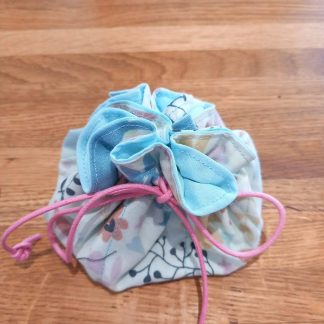 Beautiful Bunnies with Pink Drawstring Jewellery Pouch