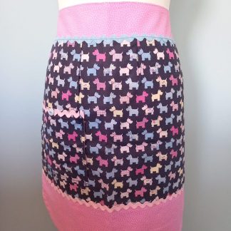 Pretty Mini Scotty Dogs Design Retro Style Waist Apron