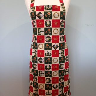 Festive Snowman Full Length Christmas Apron (Red Lining)