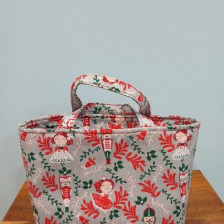 Festive Christmas Nutcracker Grey Felt Gift Bag