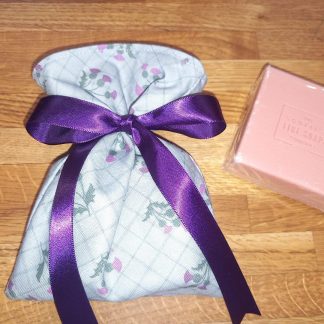 Blue Check Thistle Soap Gift Bag