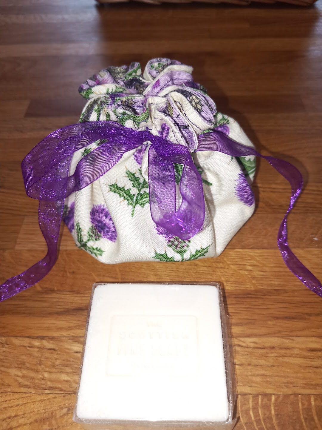 Cream Thistle Soap Drawstring Gift Pouch