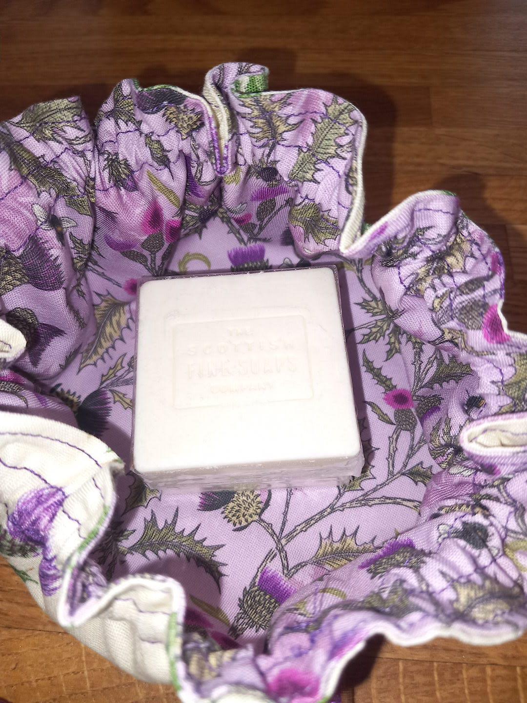 Cream Thistle Soap Drawstring Gift Pouch - Image 2