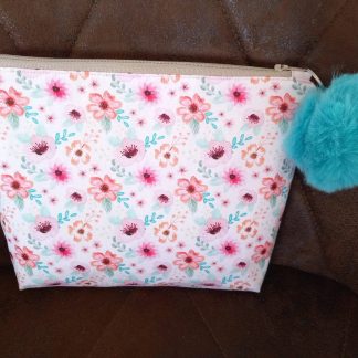 Pretty Pink Flowers Small Zipped Bag