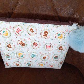 Bear and Owl Small Zipped Bag