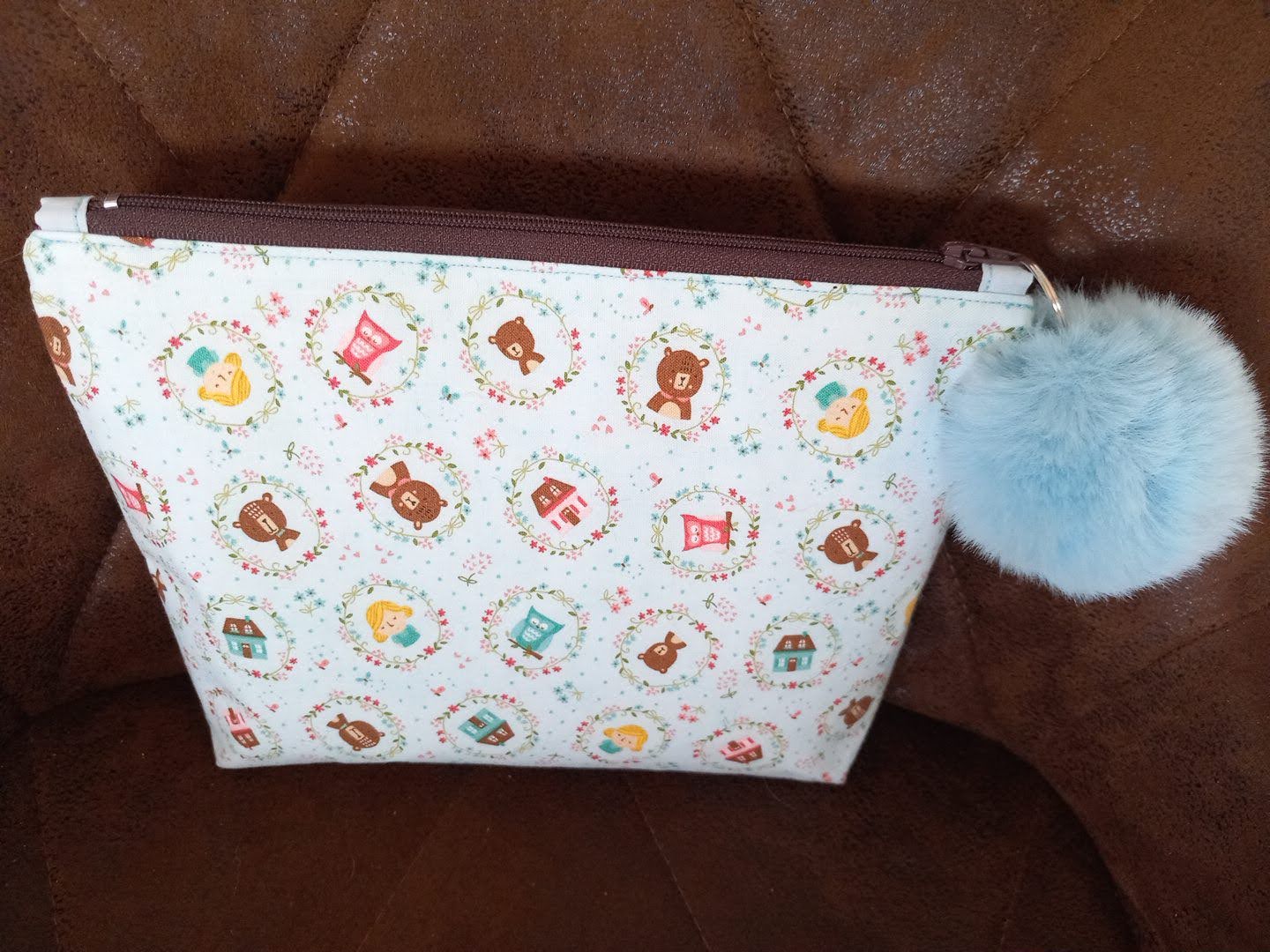 Bear and Owl Small Zipped Bag
