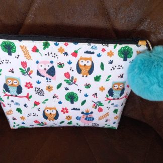 Sweet Owls and Flowers Small Zipped Bag