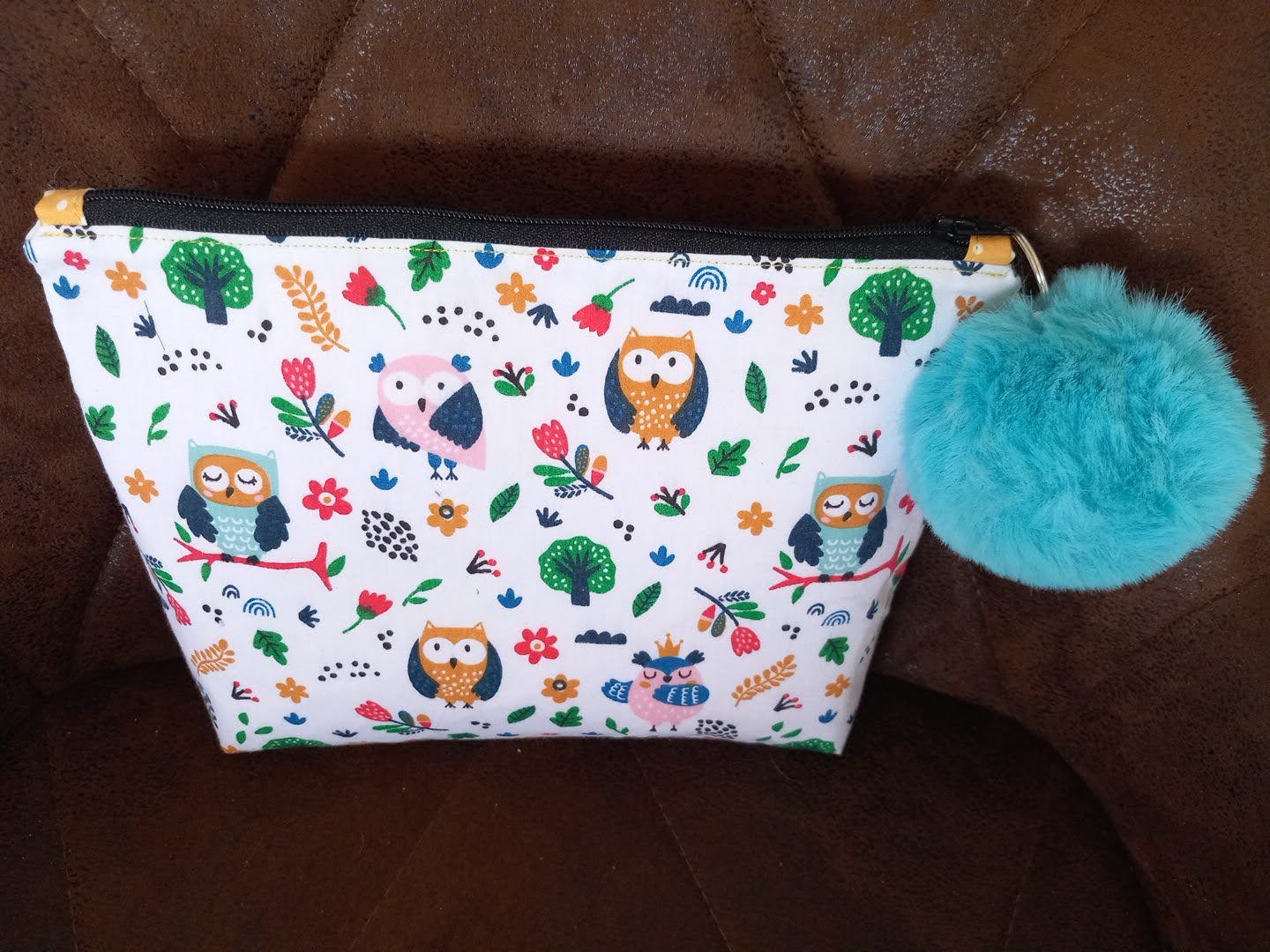 Sweet Owls and Flowers Small Zipped Bag
