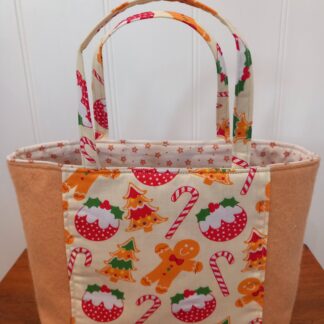 Festive Gingerbread Men Felt Based Gift Bag